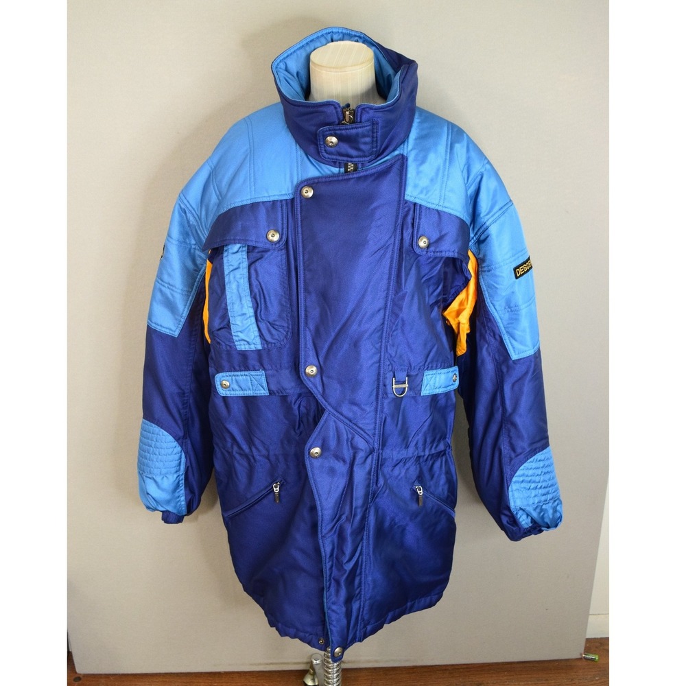 Descente Ski Coat XXL Blue Vintage Entrant SC Colorblock Parka Mens Retro
